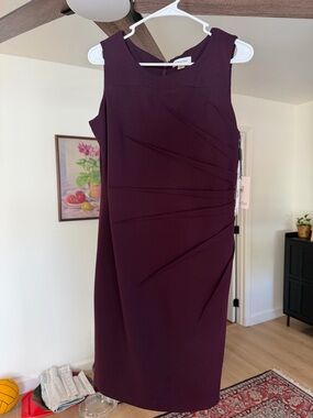 Calvin Klein Burgundy Sheath Dress – Size 12P – New with Tags
